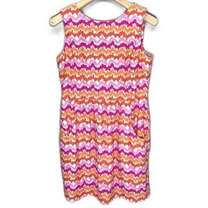 JUDE CONNALLY Sleeveless Mini Dress Pink Orange Wavy Print Size Medium